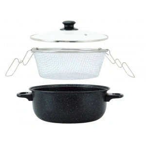 Cratita friteuza cu capac din sticla si cos pentru prajit 26 cm - Img 2
