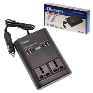 Invertor auto Olesson 12V~220V si 150W cu bricheta auto 12/24V,display Led - Img 1