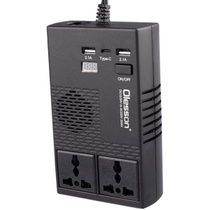 Invertor auto Olesson convertizor 12-24V la 220V AC cu Display, putere 200 W - Img 4
