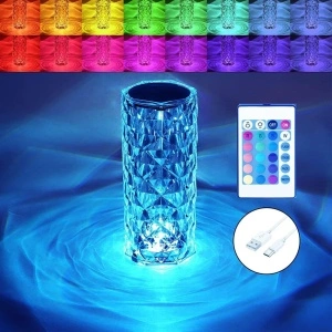 Lampa de masa decorativa cu LED "Crystal" Touch Design culoare RGB - Img 6