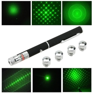 Laser pointer verde putere 500 mW, cu baterii si 5 capete multipunct efect 3D - Img 4