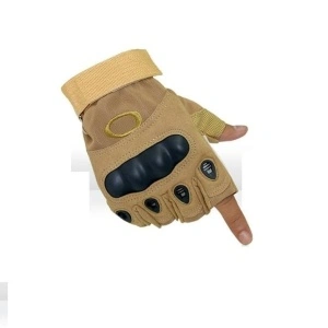 Manusi tactice cu protectie militara fara degete, OAKLEY Half Finger maro - Img 2