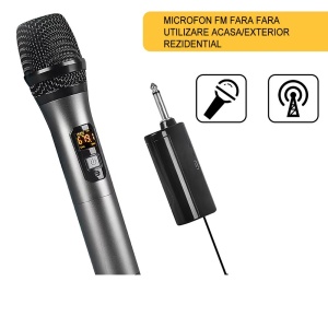 Microfon profesional Wireless dinamic UHF cu mini receptor portabil - Img 2