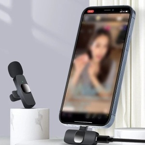 Microfon wireless tip lavaliera cu conector USB tip C/iPhone - Img 2