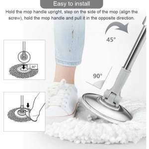Mop rotativ 2in1 prin stoarcere cu pedala si pe maner Grunberg GR418 - Img 4
