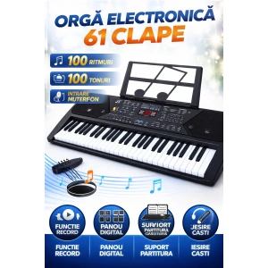 Orga electronica portabila cu 61 clape pentru incepatori copii - Img 3