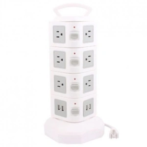 Prelungitor vertical universal cu 4 nivele, 16 prize si 2 porturi USB - Img 2