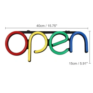 Reclama luminoasa LED neon cu mesaj Open - Img 3