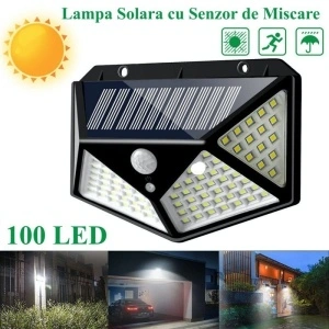 Set 2 x Lampa 100 LED cu panou solar si senzor de miscare - Img 3