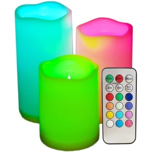 Set 3 lumanari ambientale RGB cu telecomanda diverse optiuni - Img 4