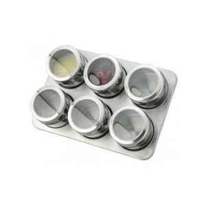 Set condimente din inox 6 piese cu suport magnetic, Grunberg GR329 - Img 2