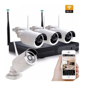 Sistem de supraveghere Wireless Jortan, 4 camere HDMI infrarosu si vizualizare pe telefon