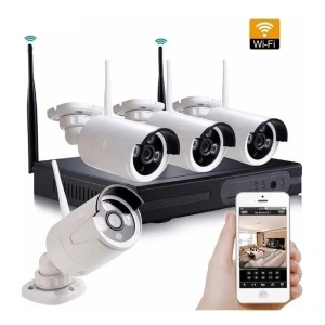 Sistem de supraveghere Wireless Jortan, 4 camere HDMI infrarosu si vizualizare pe telefon
