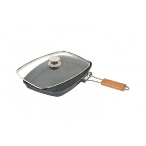 Tigaie grill Grunberg din aluminiu cu interior teflon si maner detasabil