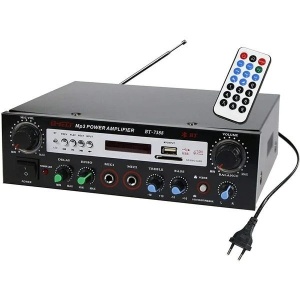 Amplificator audio tip statie BT-7388 cu Bluetooth, suport Card SD si port USB - Img 4