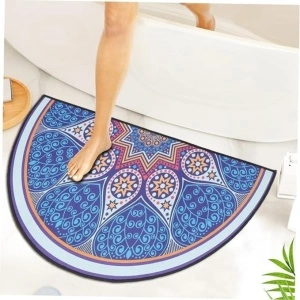 Covor semicircular antiderapant 80 x 50 cm din poliester - Img 3