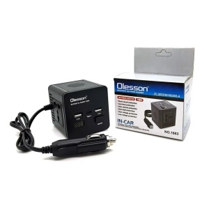 Invertor auto 150W 12/24V Olesson DC la 220V AC cu 2xUSB - Img 3
