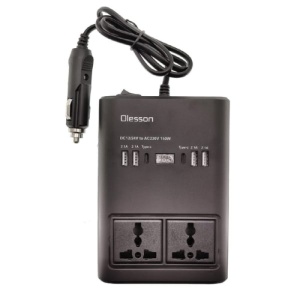Invertor auto Olesson 12V~220V si 150W cu bricheta auto 12/24V,display Led - Img 2