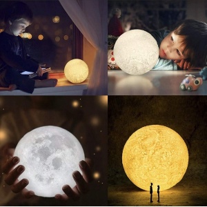 Lampa de veghe in forma de luna reincarcabila,Moon Lamp 3D - Img 6