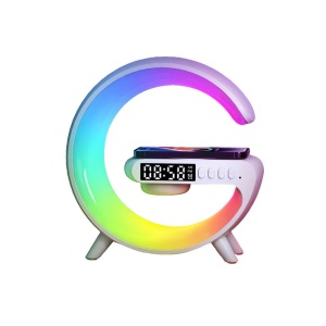 Lampa Smart LED RGB si difuzor cu Bluetooth, incarcator wireless - Img 1