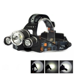 Lanterna frontala cu 3 LED-uri CREE XML-T6 si acumulatori reincarcabili - Img 4