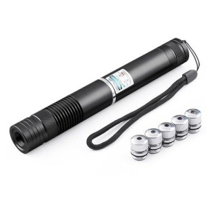 Laser albastru pointer 50000 mW, cu 2 acumulatori si 5 capete 3D - Img 5