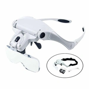 Ochelari tip cozoroc 9892B2 cu lupe si doua lampi iluminare Led