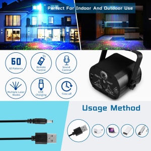 Proiector de lumini disco petrecere Laser RG cu lumina LED RGB - Img 7