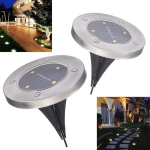 Set 2 x lampi solare cu 4 LED-uri si senzor de lumina Solar Pathway Lights - Img 3