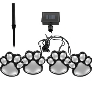 Set 4 lampi solare LED pentru gradina model amprenta labute de catel - Img 2