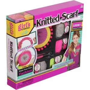 Set creativ pentru fetite de tricotat esarfe multicolore,Knitted Scarf - Img 3