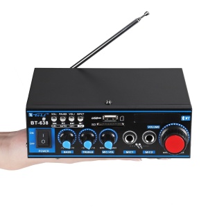 Statie amplificare audio cu Bluetooth BT-638, 2 x 30 W,16 Ohm, telecomanda - Img 1