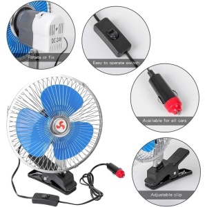 Ventilator auto 24V oscilant cu rama metalica inclusa - Img 2