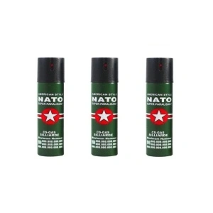 3 spray NATO paralizant de buzunar cu piper pentru autoaparare