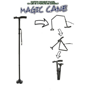 Baston de sprijin Magic Cane pliabil cu lanterna si pivoti stabilizatori - Img 2