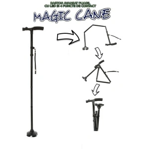 Baston de sprijin Magic Cane pliabil cu lanterna si pivoti stabilizatori - Img 2