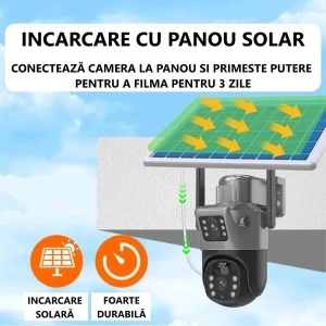 Camera de supraveghere dubla 4K cu panou solar si cartela SIM 4G - Img 3