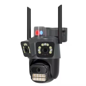 Camera de supraveghere Tripla 15MP 8K prin WiFi cu Audio si Alarma