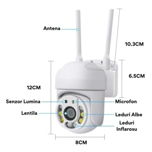 Camera Supraveghere Wi-Fi Night Vision 360° pentru interior si exterior - Img 2