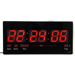 Ceas digital de perete cu display mare si afisaj Rosu, JH4622 - Img 1