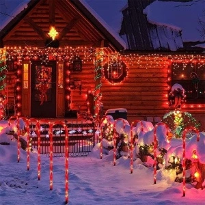 Decoratiune luminoasa pentru Craciun cu 5 Acadele Baston prin incarcare solara - Img 5