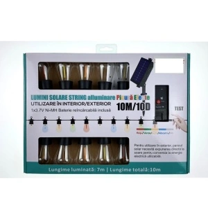 Ghirlanda luminoasa cu incarcare solara 10 metri, lumina RGB si efect de picurare - Img 5