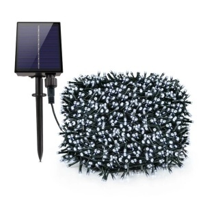Instalatie solara decorativa 200 LED-uri lumina Alb Rece cu telecomanda - Img 4