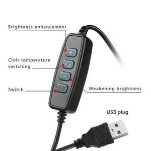 Lampa circulara de masa Ring Fill Light cu 3 tipuri iluminare si reglare intensitate - Img 3