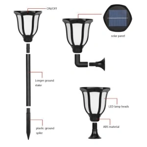 Lampa solara tip felinar bulb pe LED cu efect de flacara - Img 4
