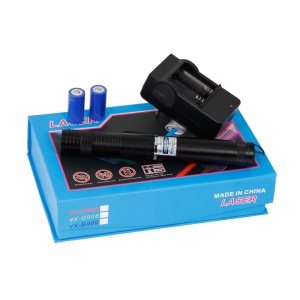 Laser albastru pointer 50000 mW, cu 2 acumulatori si 5 capete 3D - Img 6