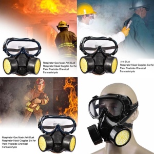 Masca de protectie si ochelari cu 2 filtre de carbon activ, pentru lucru in mediu chimic - Img 6