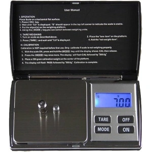 Mini cantar electronic de buzunar pentru bijuterii, precizie 0.01g cu afisaj LCD
