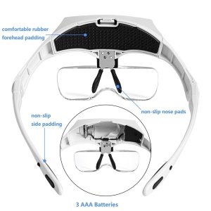 Ochelari tip cozoroc 9892B2 cu lupe si doua lampi iluminare Led - Img 6
