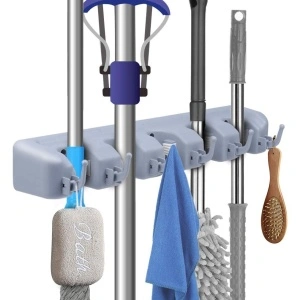 Organizator multifunctional cu 6 carlige si 5 locasuri pentru maturi si mopuri - Img 3